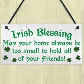 RED OCEAN Irish Blessing Friendship Novelty Hanging Plaque Lucky Home St Patricks Day Sign