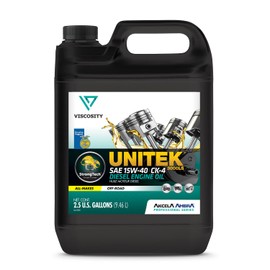 VISCOSITY UNITEK 3000LS Diesel Engine Oil 15W-40 CK-4 - Compatible With Massey Ferguson, Caterpillar, Bobcat, Power Trac and other Tractors - 2.5 Gallons - 74645NXYUS