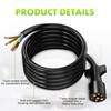 WOLFWILL 7 Pin Trailer Wire Plug, 10ft 7 Way Trailer