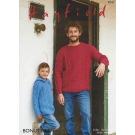 Hayfield Bonus Aran with Wool Knitting Pattern - 8167 Sweaters