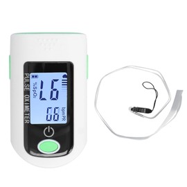 Fingertip Pulse Oximeter Blood Oxygen Saturation Monitor Heart Rate Meter Fast Measurement with LanyardGreen