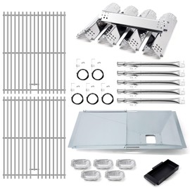 Adviace Replacement Parts for Nexgrill 720-0888N 720-0888, Grease Tray Drip Pan & Grill Grates & Flame Tamers & Burner Tubes and Ignitor for Nexgrill 5 Burner 720-0888N Grill