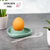 Westmark 6 egg cups, triangular, stackable, high-quality plastic, tri, green,