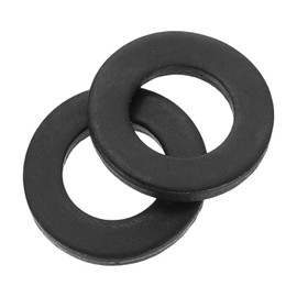 uxcell 100Pcs M6 Flat Washer, Carbon Steel 6.4mm ID x 12mm OD x 1.6mm Thick for Bolt Screws, Factories Repair, Kitchens, Shops, and Outdoor Construction, Black