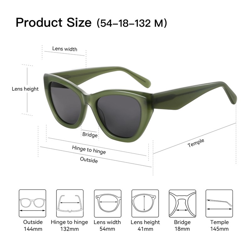 ZENOTTIC Polarized Sunglasses Women Cat-Eye: Trendy Cateye Sunglasses for Woman