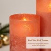 ANGELLOONG Orange Flameless Candles with Remote, Real Wax Battery Operated