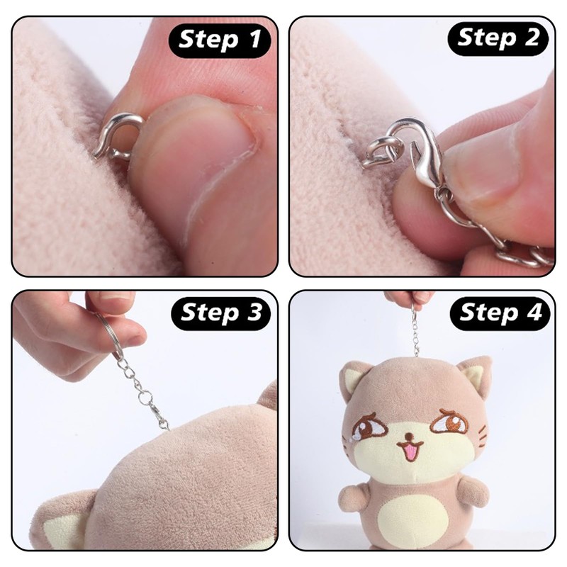 Key Ring with Chain Lobster Clasp 70 Pieces Key Ring