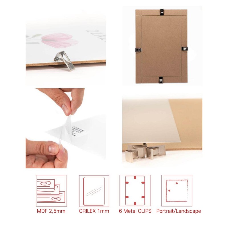 weSTOCK MDF Picture Frame with CRILEX Glass Made in Italy