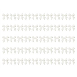 PPhtony Acrylic Flatback Nail Bows Rhinestones Charms Gems for Women Girls Nail Art Design Nail Accessories DIY Decoration, 50PCS (White)