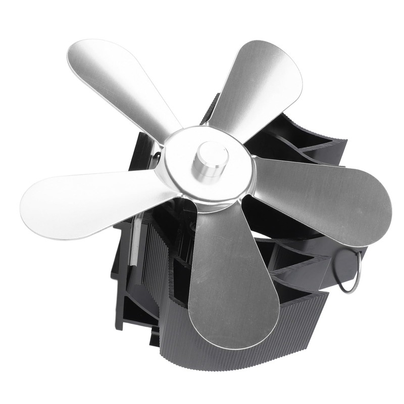 Pomya 5 Vane/Wing Heat Powered Stove Fan, Wall Mounted Fireplace