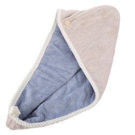WOONEKY Portable Head Wrap Towel Button Hair Towel Fleece Hair Wrap Drying Hat Water Absorption for Women