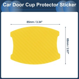 INFINAUTO 3D Car Door Handle Scratch Protector, 68x85mm Removable Magnetic Car Door Handle Protective Film Yellow, 4 Pcs
