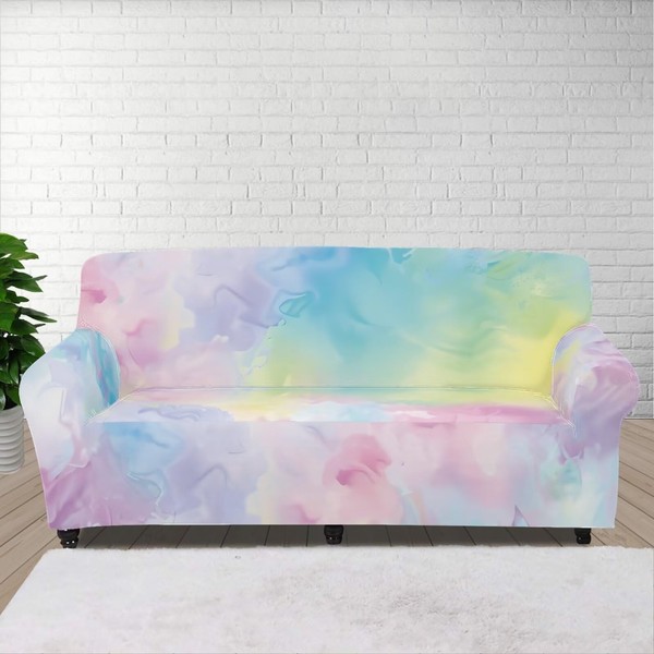 Wanzuoeng Elastic Couch Cover Couch Cover 4 Seater Sofa, Tie