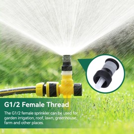 Pack of 6 Lawn Sprinklers, 360° Automatic Rotatable Garden Sprinkler, Garden Lawn Sprinkler, G1/2 Internal Thread Side Lawn Sprinkler, Lawn Watering Sprinkler Connection for Lawn Garden