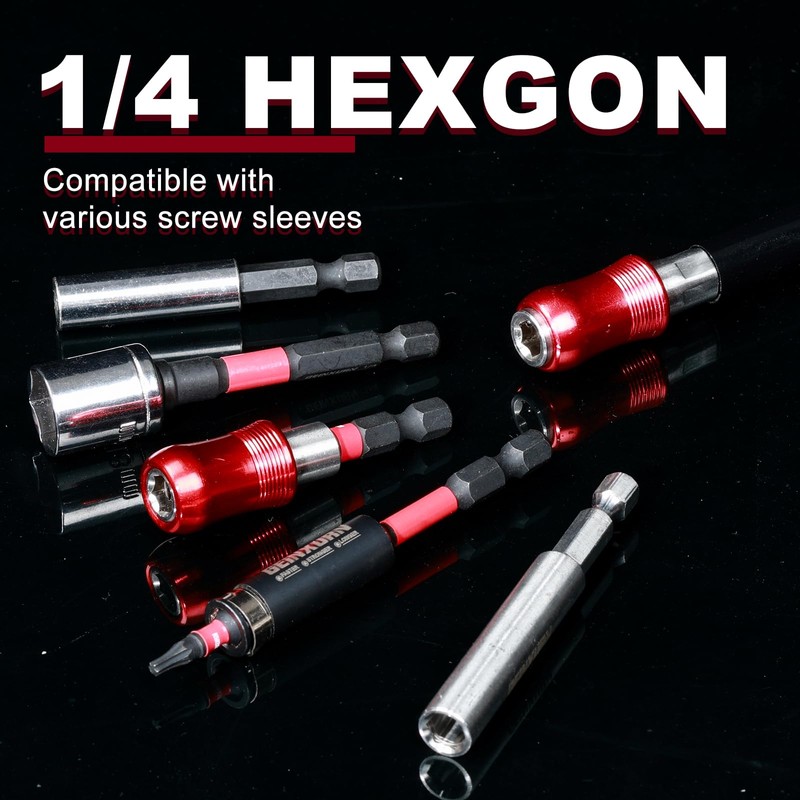 Geinxurn 12Inches Flexible Drill Bit Extension Screwdriver Bit Holders, 1PACK