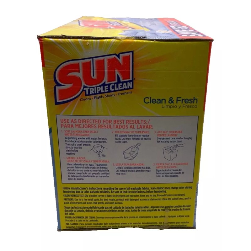 Sun Triple Clean Detergent Powder / 40 Loads/ 2.6 LB