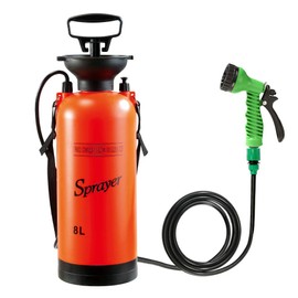 CLICIC 2 Gallon Pressure Sprayer with 7 Spray Modes, Camping Shower with Removable Hose and Shower Head for Camping Outdoor Traveling Hiking and Pet Bath, 8L