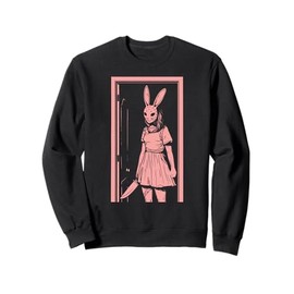 Horror Girl Bunny Mask Slasher Pastel Goth Creepy Rabbit Sweatshirt