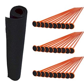 Gun Storage Solutions Rifle/Shotgun Plastic Kit and Shelf Liner - Rack for Gun Cabinet, Gun Safe Organizer Accessory, Includes 5 Orange 16-Inch Rods and 15â x 19â Black Woven Nylon Loop Fabric