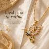 Collar Para Mujer Bano Oro 14k Dije Colibri Moissanita Multi