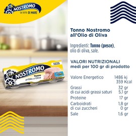 Nostromo Tonno all’Olio di Oliva 70g – Confezione da 3 Lattine, Fonte di Proteine, Senza Conservanti – Tonno in Scatola di Alta Qualità