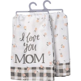 Primitives by Kathy I Love You Mom Dish Towel, 28" x 28"