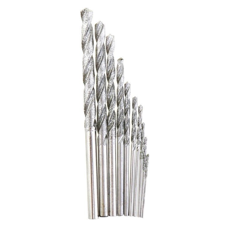 MEETOOT 10-Piece Diamond Drill Bit Set Heavy Duty Micro Drill
