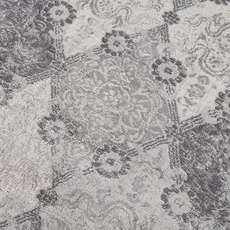 HomeRoots 2' X 3' Gray Distressed Trellis Pattern Scatter Rug