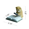 Gemmia Miniature Reading Book Figurine- Be Quiet Learning Dog