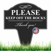 Please Keep Off The Rocks Aluminum Yard Sign 10x14