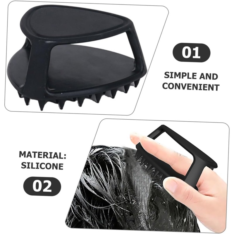 Cepillo Exfoliante Negra para Barba y Cuero Cabelludo de Silicona
