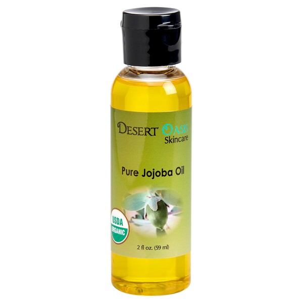 100% Pure Organic Jojoba Oil. Travel Size. 100% Natural, Cold Pressed. Naturally Moisturizing for Face and Body. by Desert Oasis Skincare (2 fl oz/59 ml)