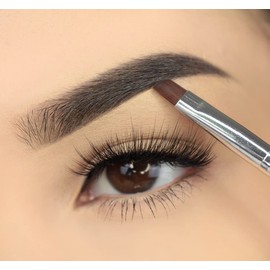 Duo Eyebrow Brush & Spoolie by Impora London. Flat, Angled Brush Perfect for Lining / Shaping Brows. Use with Gel, Cream or Powder Colours. Spoolie for Brows or Lashes.