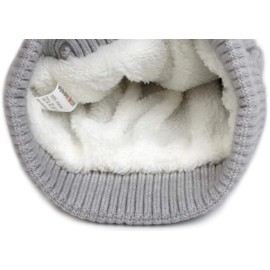 styleBREAKER Warm Fine Knit Bobble Hat with Cable Pattern, Faux Fur Bobble Hat, Lined Winter Knitted Hat, Unisex 04024100 - Beanie black