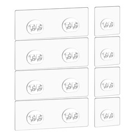 Hetjosee Shower Caddy Adhesive Replacement Hook, 8Pcs Heavy-Duty No Drilling Adhesive Stickers for Shower Caddy Shelves Basket Bathroom Organizer Hanging Hook, Wall Mount Sticker Strips Pads