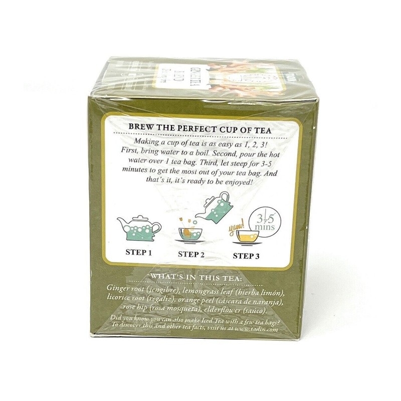 Tadin Ginger Tea Blend 6 Boxes Of 10 Bags Per