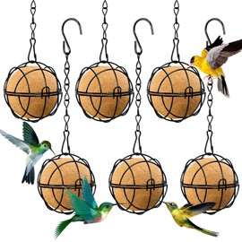 Fat Ball Feeder, 6PCS Metal Bird Feeders Hanging Fat Balls Robin Bird Feeders for Wild Birds, Squirrel Proof Bird Feeders Fat Ball Bird Holder with 6 S-Shaped Hooks for Outdoor Wildlife Birds Sparrow