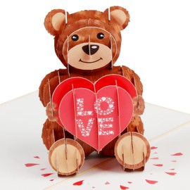 TGFIX Love Bear Pop Up Card 3D Pop Up Card for Valentines Day Card Mother's Day Birthday Wedding Anniversary Greeting Card for Mum Wife Husband Her Him