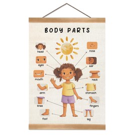 Body Parts Poster, Body Parts for Kids, Body Educational Learning Posters Body Parts Learning Wall Chart for Kids, Kindergarten Teaching Supplies, Classroom Poster for Bulletin Board Decor(Girls)