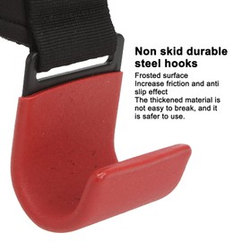 Weight Lifting Hand Grip, Steel Hook SBR Pad Heavy Duty Lifting Wrist Straps Thick Webbing for Gym (Red)