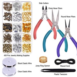 anezus Jewelry Repair Kit with Jewelry Pliers, Jewelry Making Tools, Beading String and Jewelry Making Supplies for Jewelry Repair, Jewelry Making and Beading