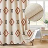 Jimuzi Southwest Linen Shower Curtain Aztec Geometric Stripes Fabric Shower