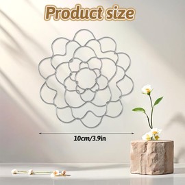 Classicseali 2pcs Floral Grid for Vase Bendable,4 inch Flower Grid for Vase,Symmetrical Design,Smooth Lines Metal Wire Stem Holders for Flowers for Vasee Stems Bouquet Plant Fixation, Gold, Silver