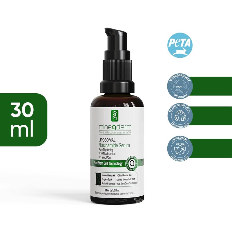 Mineaderm Liposomal Niacinamide Serum | Pore Narrowing Liposome%10 Niacinamide Serum
