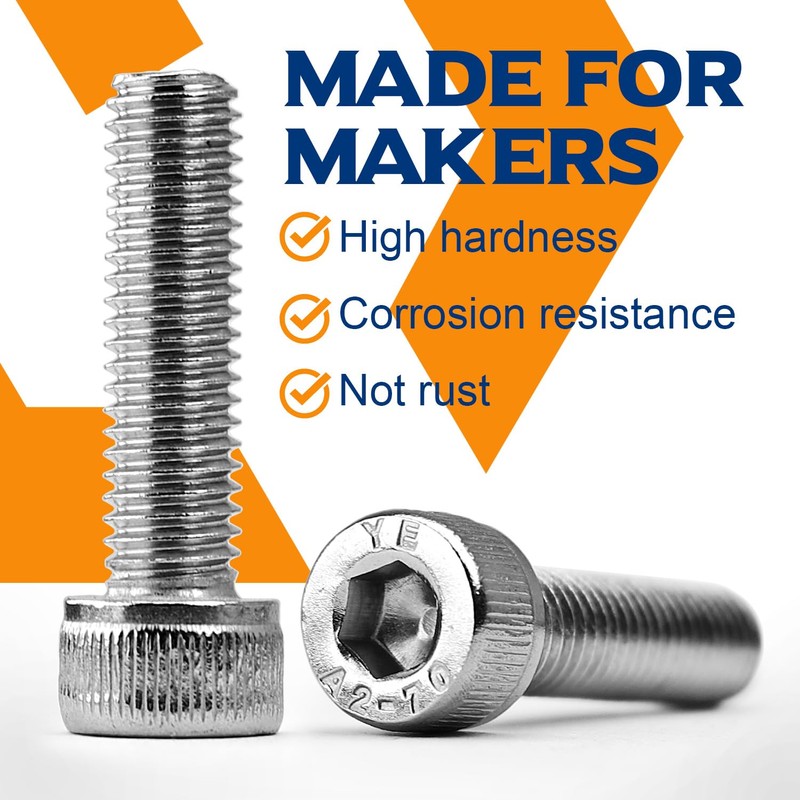 M8-1.25 x 30mm Hex Socket Head Cap Screws Bolts, 304