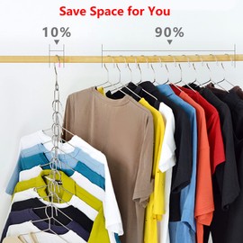 Clothes Hanger Chains,6Pcs Closet Hangers Organizer, Saving Space Clothes Hanger Chains, Wardrobe Space Saver Hanger Multi Layer Hangers Chains College Dorm Room Essentials Hangers