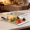 2Pcs Glass Cutting Boards for Kitchen(12x16" & 12x8"),Clear Tempered Glass