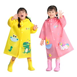 Pink Unicorn Girls' Rain Jacket Kids Cute Raincoat Waterproof Rain Poncho Jacket Coat for Girls Boys--XL 7-9 Years YY
