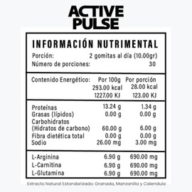 Active Pulse  Gomitas Energticas Naturales con L-Arginina, L-Carnitina y L-Glutamina  Suplemento sin Cafena, Vegano y Sin Azcar  60 Dosis (300 gr)... 