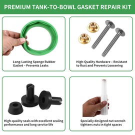 AS738756-0070A Toilet Tank to Bowl Bolts and Gasket Kit, Toilet Tank Repair Kit for American Standard Champion 2-Piece Toilets with 3-Inch Flush Valve, Includes Bolts Installation Handle